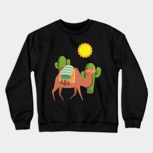 Camel cactus desert africa egypt dromedary love Crewneck Sweatshirt